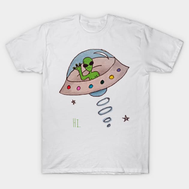 Alien hello T-Shirt by CourtIsCrafty